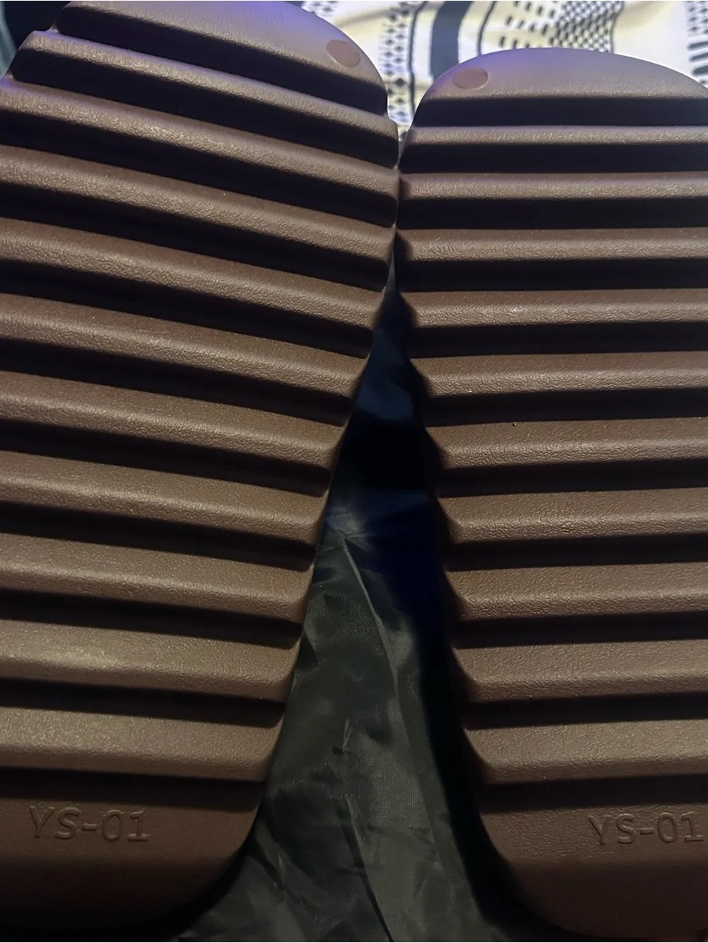 Yeezy Chocolate Brown Ribbed Slide Sandals